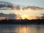 Sunset over the lake in Trakai (Lithuania)