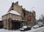 Restaurant burned out in the snow